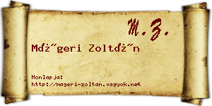 Mágeri Zoltán névjegykártya